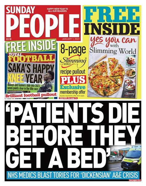 Sunday People Front Page St Of January Tomorrow S Papers Today