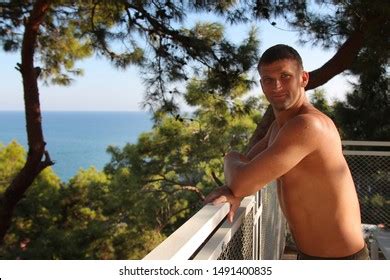 Concept Tourism Leisure Beautiful Naked Man Stock Photo 1491400835