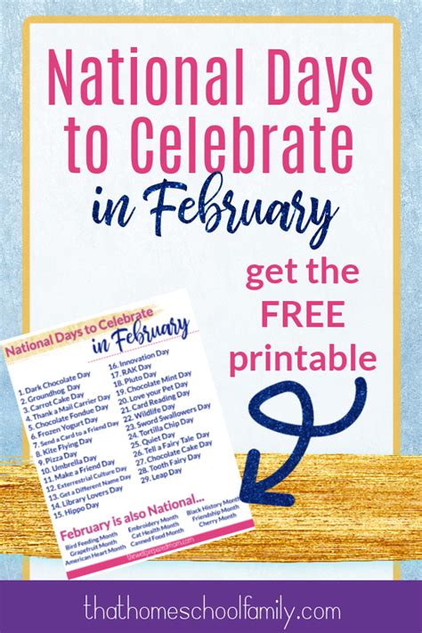 National Days to Celebrate in February with Kids! - That Homeschool Family