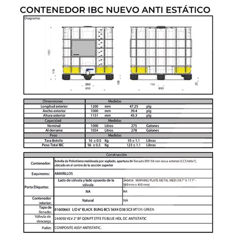 Contenedor Ibc Tote Lts Nuevo Anti Est Tico