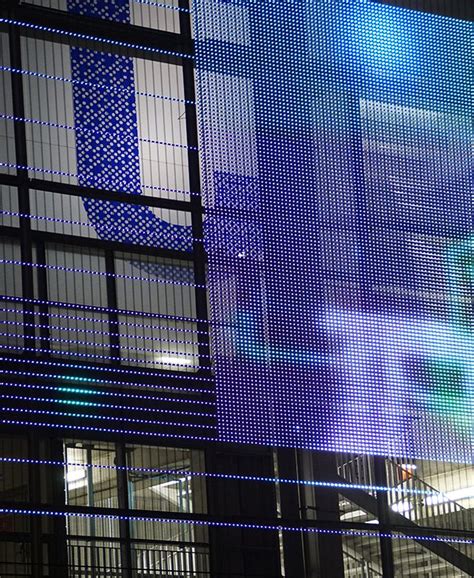 Transparent Media Facade Imagic Weave The Led Profiles Are Attached