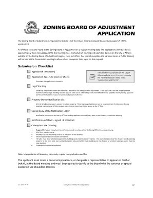 Fillable Online Athensal Zoning Board Of Adjustment Application City