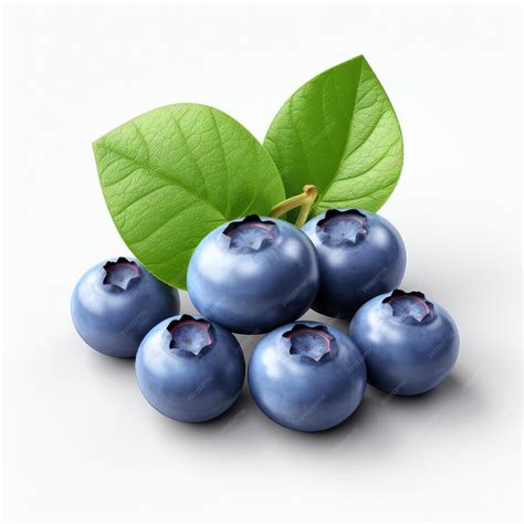 Premium Photo Illustration Display Fresh Blueberry White Background
