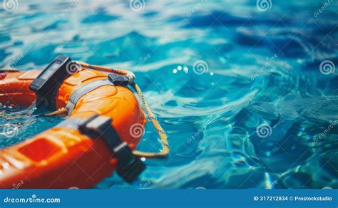 life preserver floating  pool stock photo image  rescue buoyant