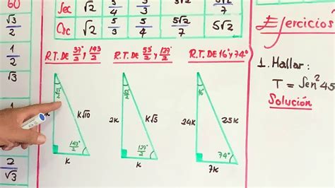 R T De Ángulos Notables Segundo AÑo Youtube