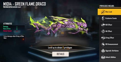 M Green Flame Draco Gun Returning To Free Fire All You Need To Know