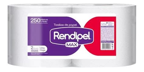 Toalla Papel Jumbo Rendipel Max 2 Rollos X 250 Mts 40205 Cuotas Sin