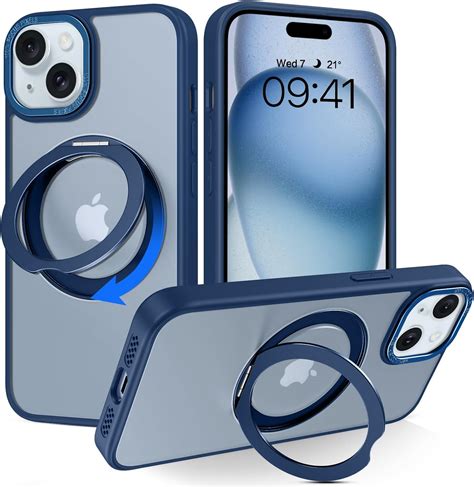 GUAGUA Magnetic Case For IPhone 15 With 360 Degree Rotatable Invisible