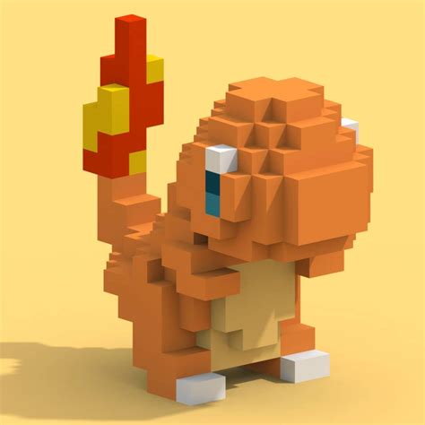 Charmander B Voxel Papercraft By Valkno On Deviantart