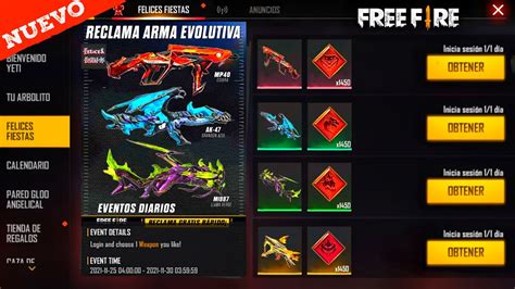 Oficial Garena Regala Skin De Armas Evolutivas En Free Fire Evento