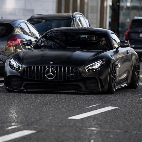 Matte Black 2018 Mercedes Amg Gt R Coupé With 4 0 Liter V8 Biturbo Engine Producing 577