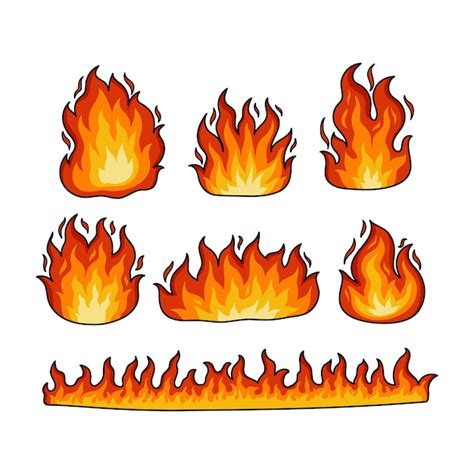 Premium Vector Hand Drawn Fire Cartoon Illustration