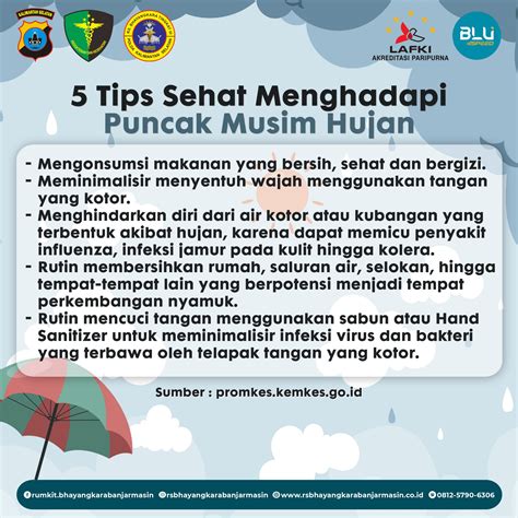 5 Tips Sehat Menghadapi Puncak Musim Hujan RS BHAYANGKARA BJM