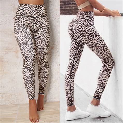 Workout Leggings Leggings Fitness Feminina Frauen Mode Leopard Print