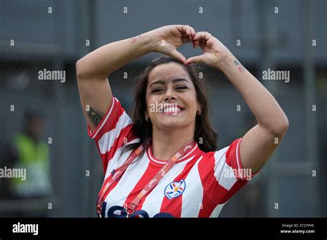 Model Larissa Riquelme Poses For A Photo Before A Qualifying Soccer