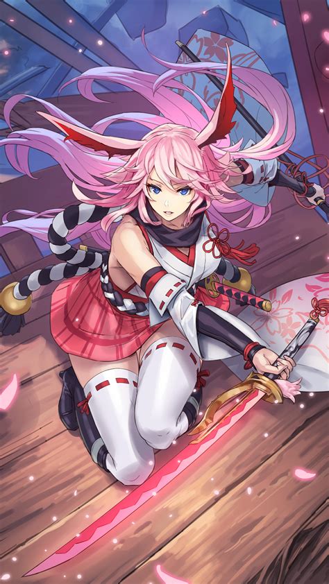 Anime Girl Katana Pink Hair Yae Sakura Honkai Impact Rd K Hd