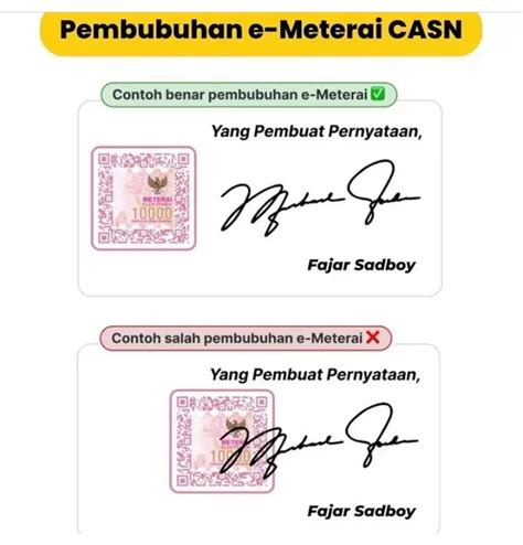 Perhatikan Pembubuhan E-Meterai pada Berkas CPNS dan PPPK 2023, Pemakaian Materai Elektronik ...