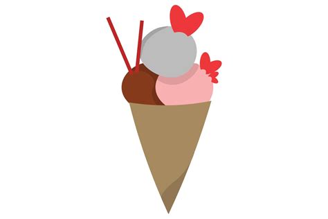 Valentines Day Ice Cream Cone Graphic By Hirazoa Std · Creative Fabrica