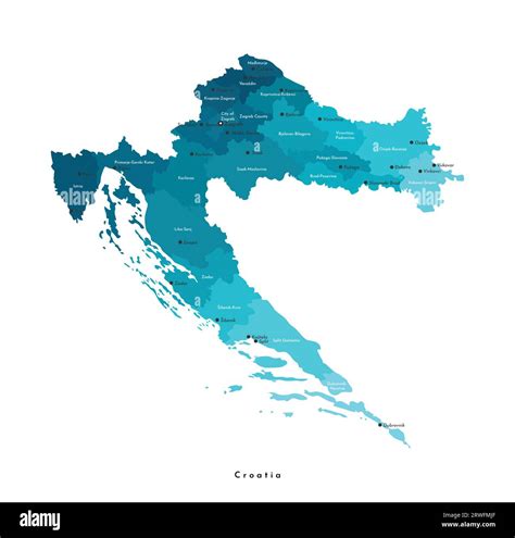 Vector Moderne Isolierte Illustration Vereinfachte Verwaltungskarte