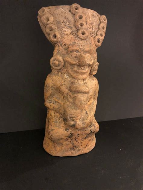 Pre Columbian Mayan Authentic 1000 Year Old Big 7 Tall Fertility