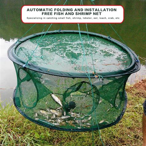 Automatic Open Fishing Shrimp Net Nylon Foldable Crayfish Shrimp