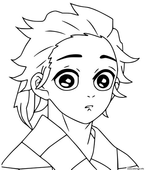 Coloriage Tanjiro Kamado From The Anime Demon Slayer Kimetsu No Yaib