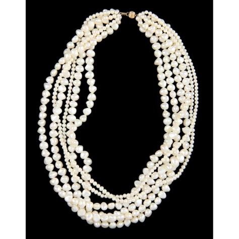 14KT Multi Strand Pearl Necklace (Lot 1085 - Session I: Estate Jewelry ...