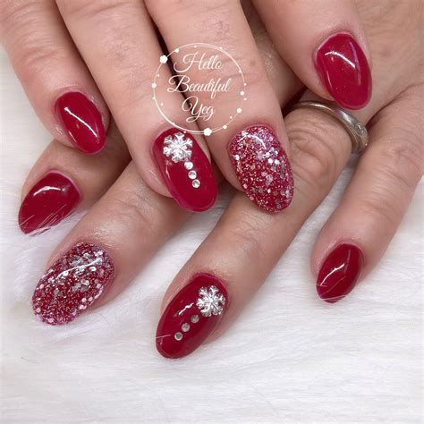 Christmas Nails Red Glitter Christmas Nails Red Nails Vacation Nails