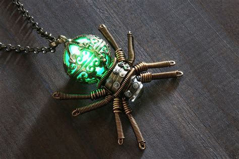 Steampunk Glowing Spider Pendant By Catherinetterings On Deviantart