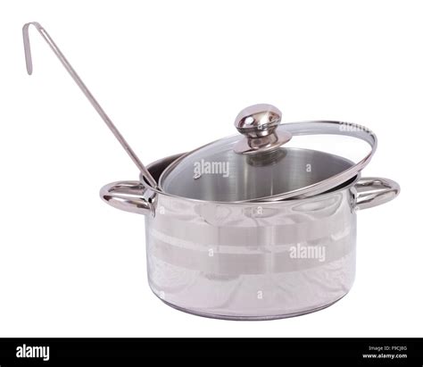 Stainless Steel Cooking Pot Isolated On White Stock Photo Alamy