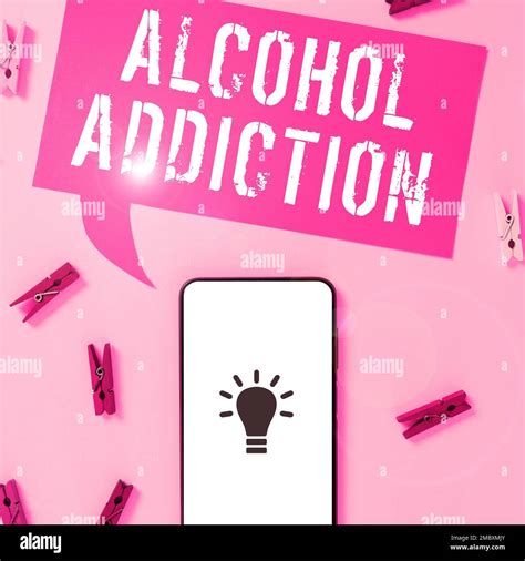 Cartel de texto que muestra la adicción al alcohol Palabra para