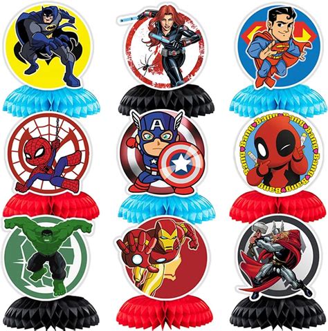 Amazon Pieces Hero Honeycomb Centerpieces Hero Themed Party