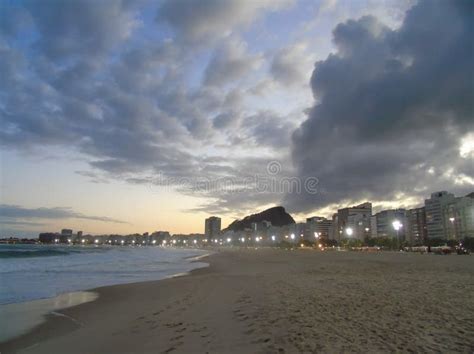 Ipanema Beach during Sunset Stock Image - Image of travel, architecture ...