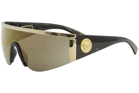 Versace Men S Ve2197 Ve 2197 1000 5a Gold Black Fashion Shield Sunglasses 40mm Ebay