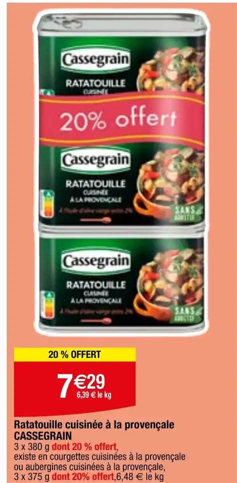 Promo Ratatouille cuisinée à la provençale CASSEGRAIN chez Migros