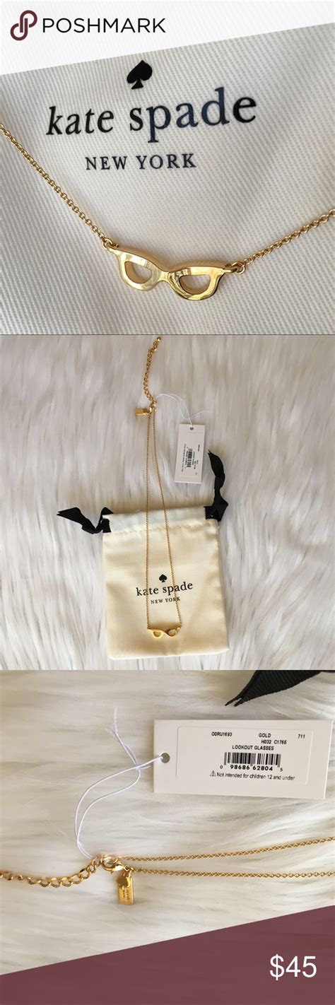 Kate Spade Lookout Gold Glasses Necklace Kate Spade Jewelry Necklace Gold Glasses Necklace