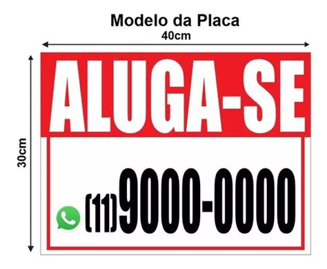 Placa Vende Se Ou Aluga Se Pvc 2mm 40x30cm MercadoLivre