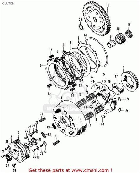 Honda Ct70 Trail 70 K2 1973 Usa Clutch Schematic Partsfiche