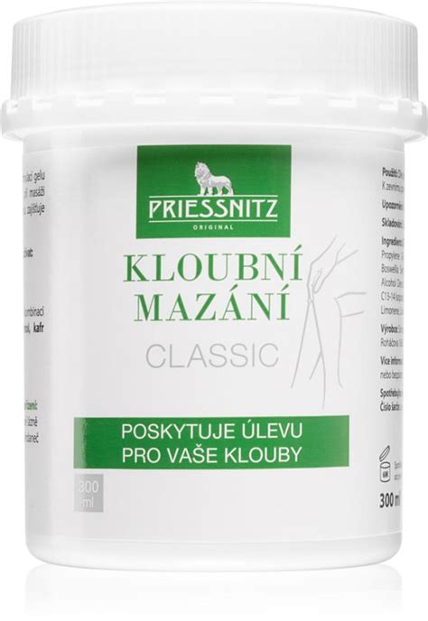 Priessnitz Kloubní mazání Classic chladivý gel pro úlevu od bolesti a