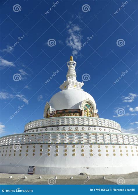 Shanti Stupa To Leh in Ladakh, India. Stock Image - Image of decoration ...