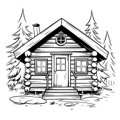 Cabane En Rondins Rustique Gratuite Fichier Vectoriel Svg Noir Et