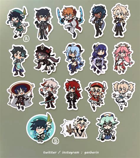 Genshin Impact Vinyl Stickers Etsy