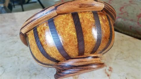 Woodturning The Marigold Bowl Zebrawood Black Walnut And Textured