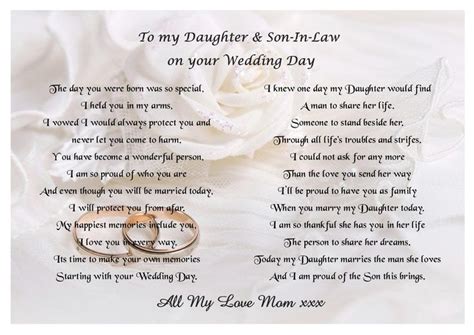 Poem To Son And Daughter In Law On Your Wedding Day From Etsy Wedding Card Verses Poem To