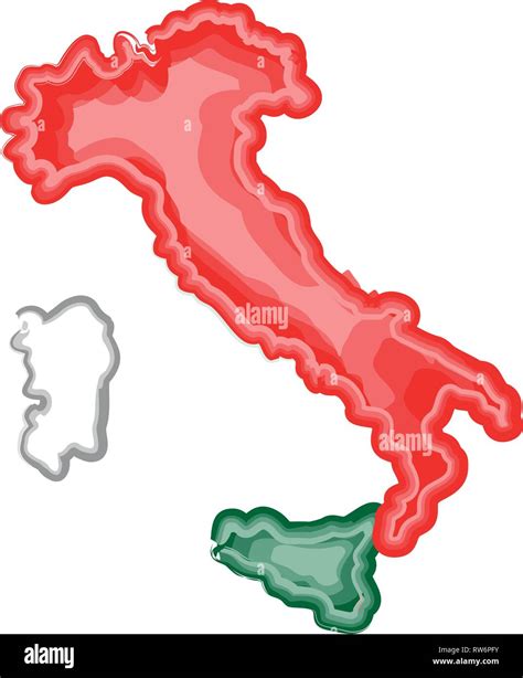 Watercolor Map Of Italy With Flag Stock Vector Image Art Alamy