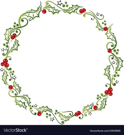 Holly wreath Royalty Free Vector Image - VectorStock