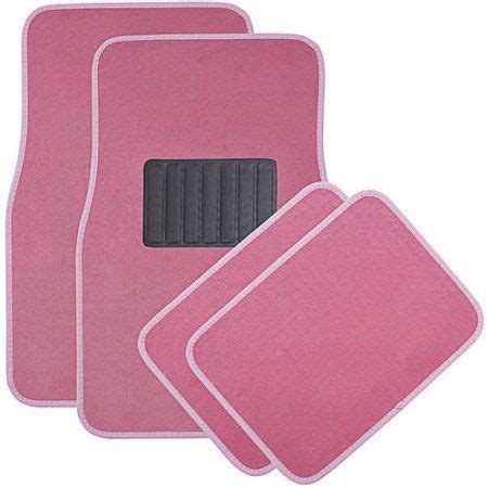 Three Pink Car Mats With Black Trims