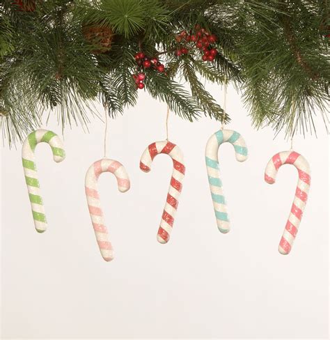 Colorful Candy Cane Ornaments Pink Blue Green Red Candy Theme Tree