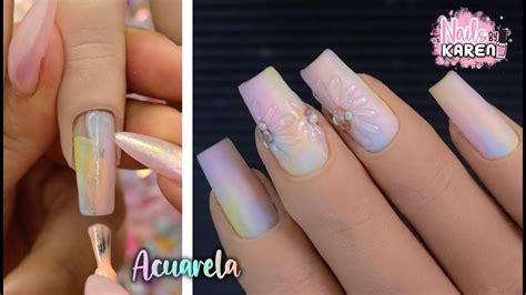 Uñas Cortas Decoradas Con Gel Tonos Pastel Nailsbykaren Youtube