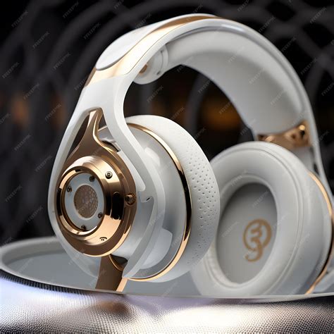 Premium Ai Image A White And Gold Headphones